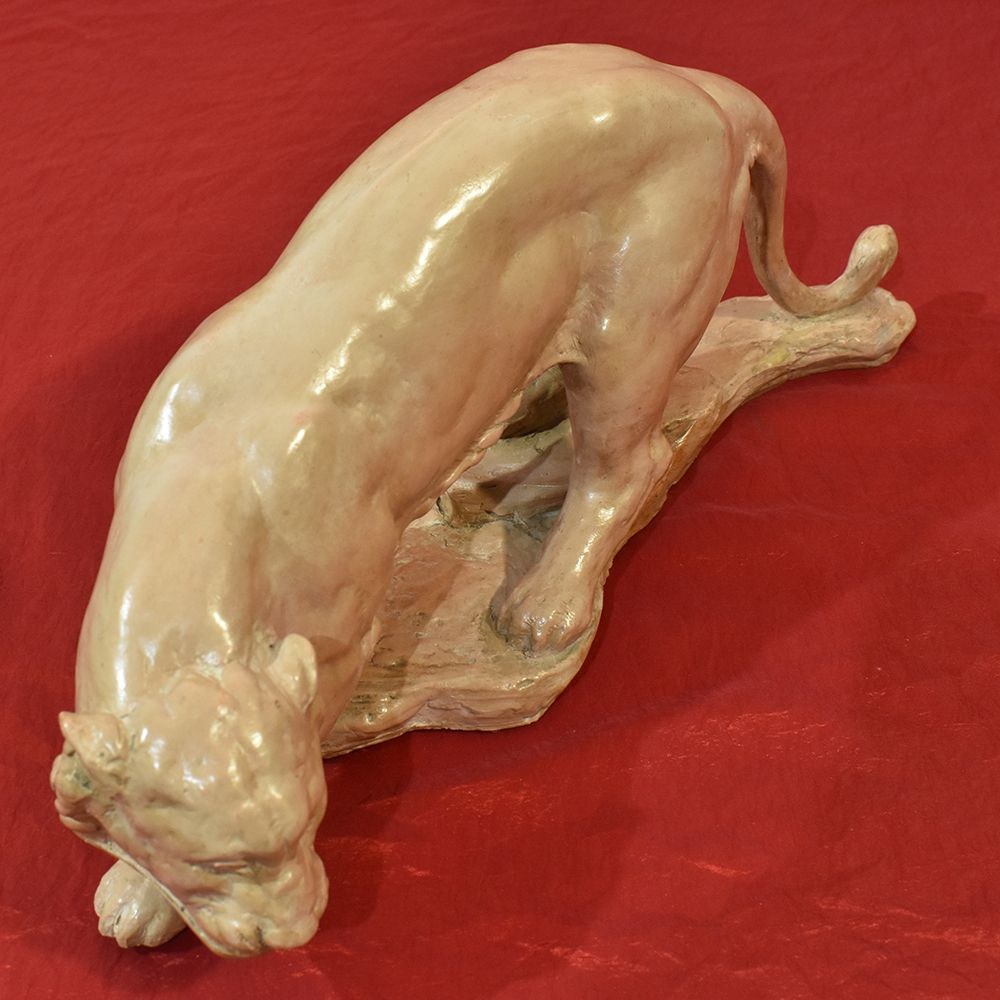 STTE50 art deco sculpture panther  lion earthenware statue XX century.jpg